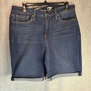 Seven7 Womens Rolled Cuff Sunset Bermuda Shorts Stretchy 10 Denim Beach Outdoor